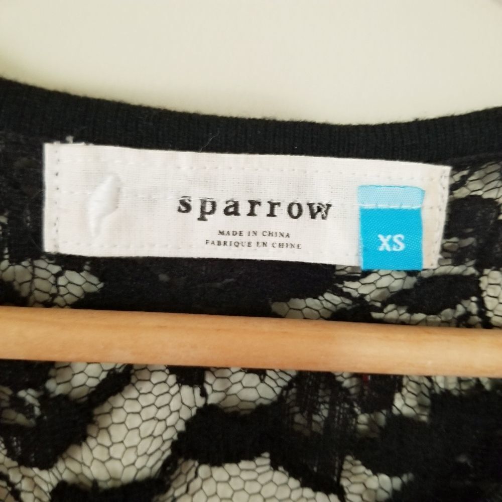 𝅺Sparrow Anthropologie Cashmere Blend Knit Intarsia Lace Mini Dress Size XS - Picture 2 of 11
